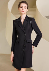 Asymmetric V-neck Shirt Dress